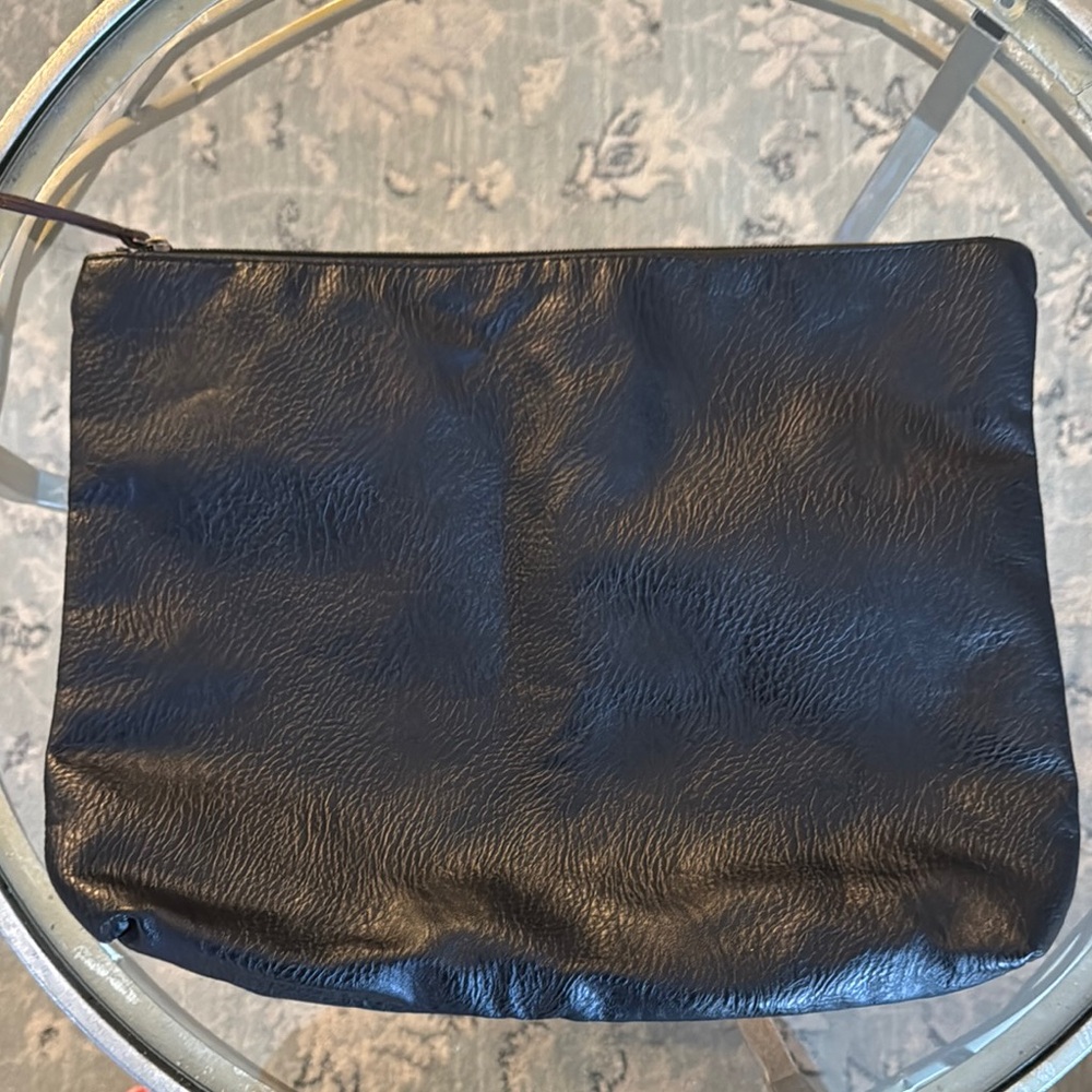 Free People Black Faux Leather Clutch